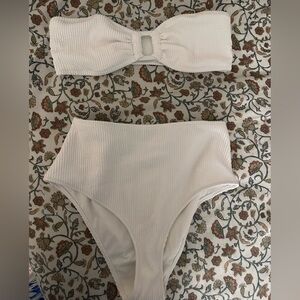 NEW Aerie white high piece bikini